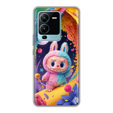 Силиконовый чехол на Vivo V25 Pro с принтом Labubu Лабубу