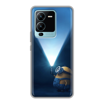 Силиконовый чехол на Vivo V25 Pro с принтом Миньоны