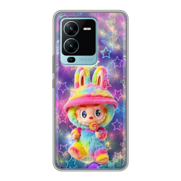 Силиконовый чехол на Vivo V25 Pro с принтом Labubu Лабубу