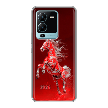 Силиконовый чехол на Vivo V25 Pro с принтом Новый год