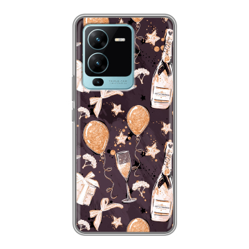 Силиконовый чехол на Vivo V25 Pro с принтом Новый год
