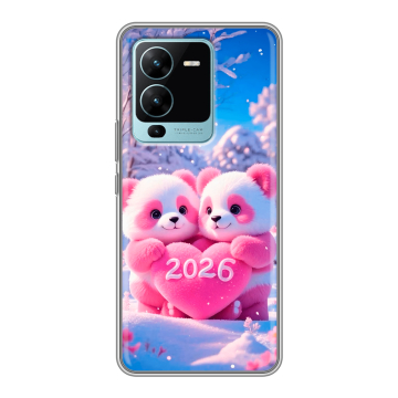 Силиконовый чехол на Vivo V25 Pro с принтом Новый год