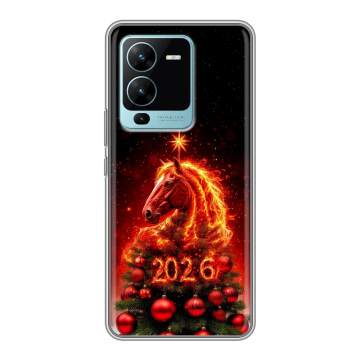 Силиконовый чехол на Vivo V25 Pro с принтом Новый год