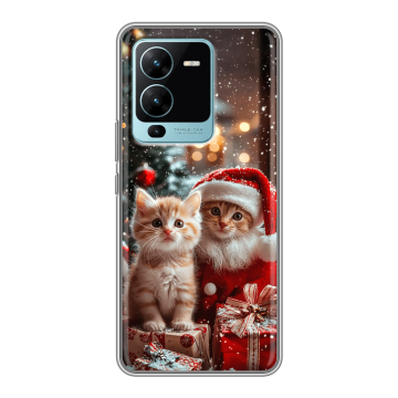 Силиконовый чехол на Vivo V25 Pro с принтом Новый год