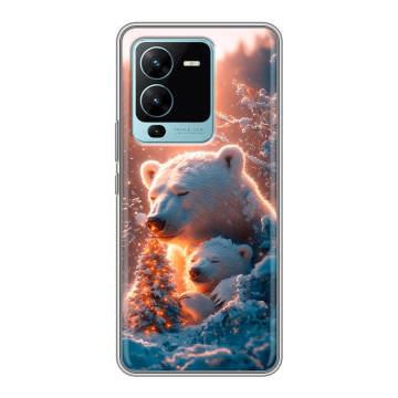 Силиконовый чехол на Vivo V25 Pro с принтом Новый год