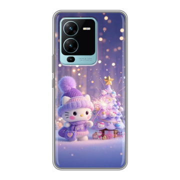Силиконовый чехол на Vivo V25 Pro с принтом Новый год