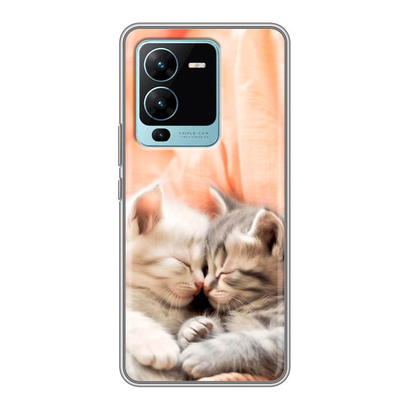 Силиконовый чехол на Vivo V25 Pro с принтом Котята Силиконовый чехол на Vivo V25 Pro с принтом Котята
