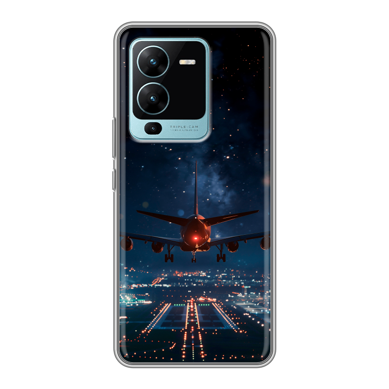 Силиконовый чехол на Vivo V25 Pro с принтом самолет Силиконовый чехол на Vivo V25 Pro с принтом самолет