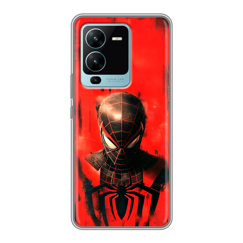 Силиконовый чехол на Vivo V25 Pro с принтом человек паук spiderman Силиконовый чехол на Vivo V25 Pro с принтом человек паук spiderman