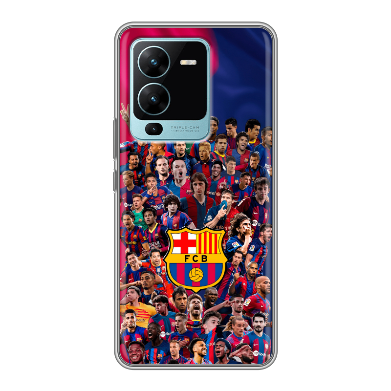 Силиконовый противоударный чехол на Vivo V25 Pro с принтом Барселона Barcelona Силиконовый противоударный чехол на Vivo V25 Pro с принтом Барселона Barcelona