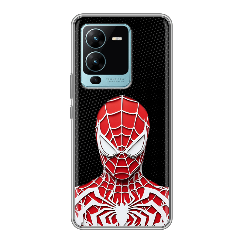 Силиконовый противоударный чехол на Vivo V25 Pro с принтом человек паук spiderman Силиконовый противоударный чехол на Vivo V25 Pro с принтом человек паук spiderman