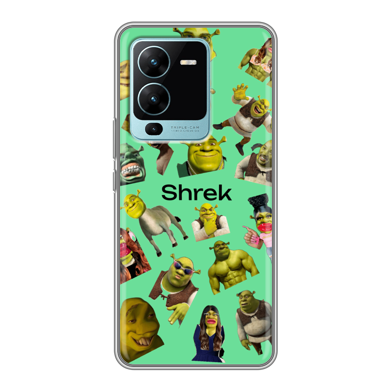 Силиконовый чехол на Vivo V25 Pro с принтом Шрек Shrek Силиконовый чехол на Vivo V25 Pro с принтом Шрек Shrek