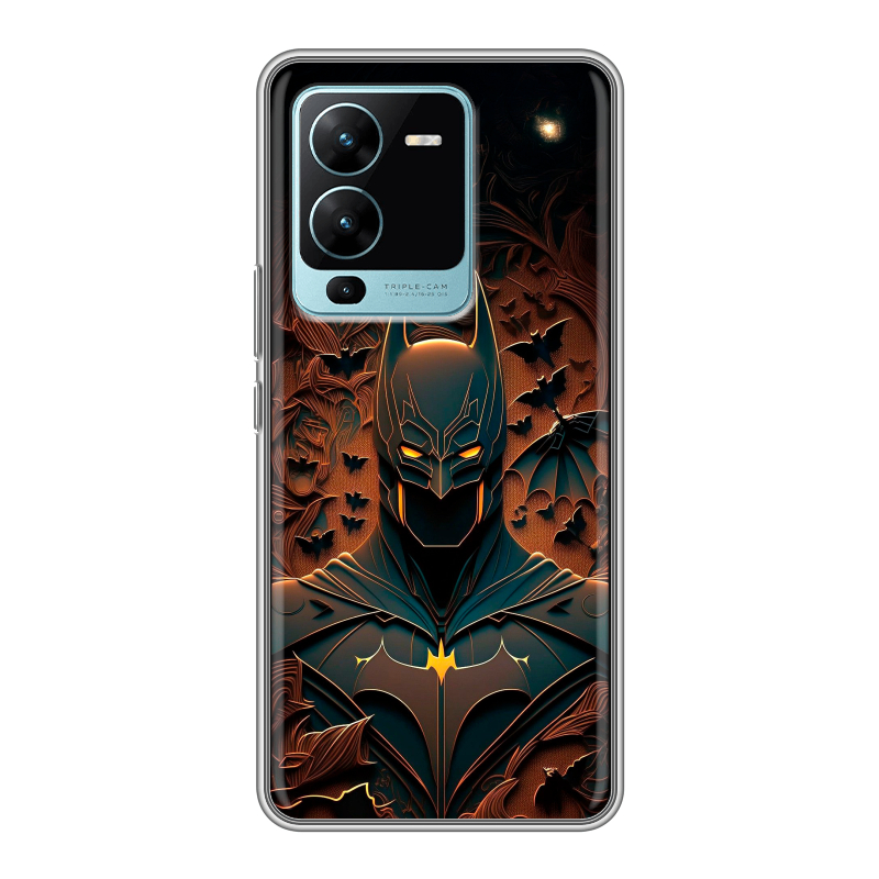 Силиконовый противоударный чехол на Vivo V25 Pro с принтом Batman Бэтмен Силиконовый противоударный чехол на Vivo V25 Pro с принтом Batman Бэтмен
