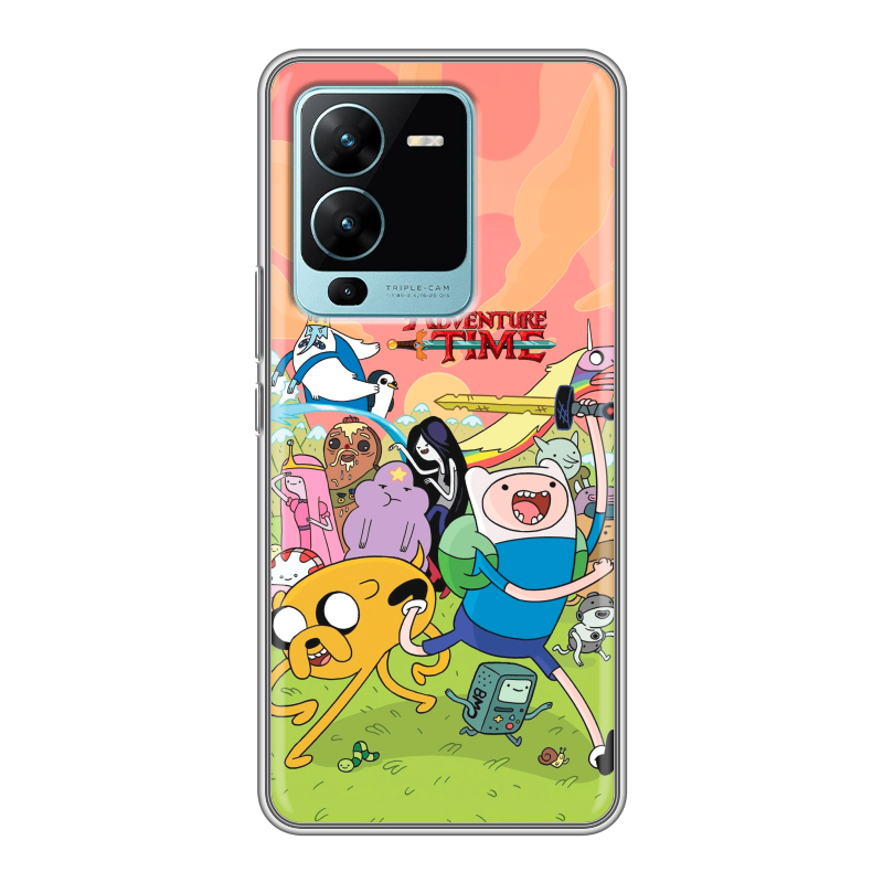 Силиконовый чехол на Vivo V25 Pro с принтом Adventure time Время приключений Силиконовый чехол на Vivo V25 Pro с принтом Adventure time Время приключений