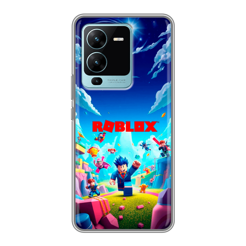 Силиконовый противоударный чехол на Vivo V25 Pro с принтом Roblox Роблокс Силиконовый противоударный чехол на Vivo V25 Pro с принтом Roblox Роблокс
