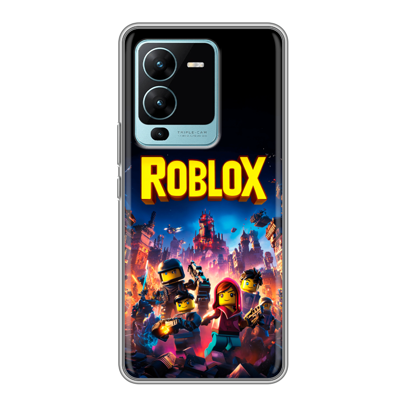 Силиконовый противоударный чехол на Vivo V25 Pro с принтом Roblox Роблокс Силиконовый противоударный чехол на Vivo V25 Pro с принтом Roblox Роблокс