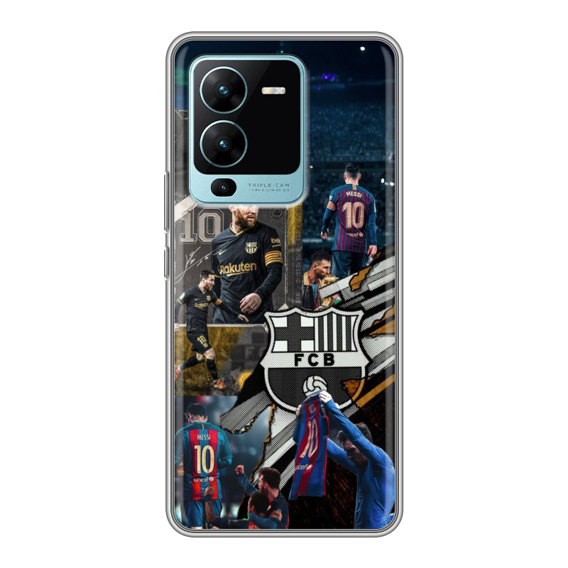 Силиконовый чехол на Vivo V25 Pro с принтом Messi Barcelona Силиконовый чехол на Vivo V25 Pro с принтом Messi Barcelona