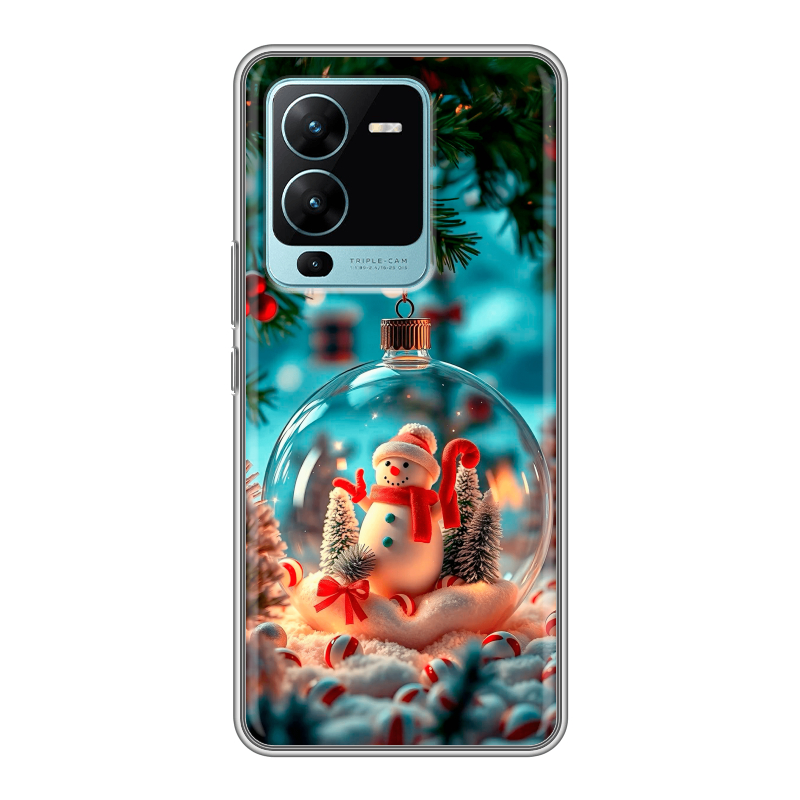 Силиконовый чехол на Vivo V25 Pro с принтом Новый год Силиконовый чехол на Vivo V25 Pro с принтом Новый год