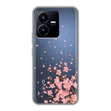 Силиконовый чехол на Vivo Y22 с принтом Ветка сакуры
