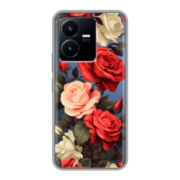 Силиконовый чехол на Vivo Y22 с принтом Розы
