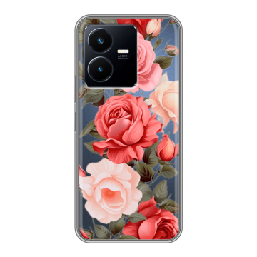 Силиконовый чехол на Vivo Y22 с принтом Розы