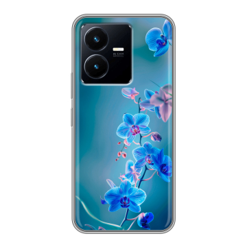 Силиконовый чехол на Vivo Y22 с принтом Голубые цветы