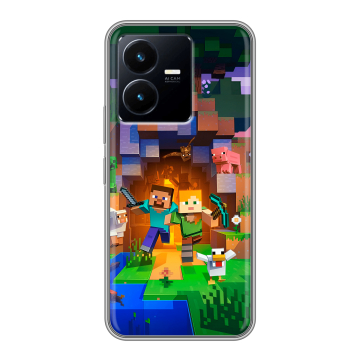 Силиконовый чехол на Vivo Y22 с принтом Майнкрафт Minecraft Силиконовый чехол на Vivo Y22 с принтом Майнкрафт Minecraft