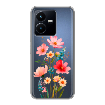 Силиконовый чехол на Vivo Y22 с принтом Цветы Силиконовый чехол на Vivo Y22 с принтом Цветы