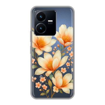 Силиконовый чехол на Vivo Y22 с принтом Цветы Силиконовый чехол на Vivo Y22 с принтом Цветы