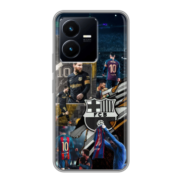 Силиконовый чехол на Vivo Y22 с принтом Messi Barcelona