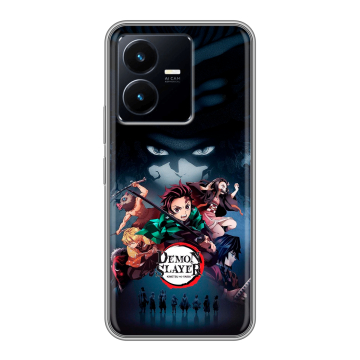 Силиконовый чехол на Vivo Y22 с принтом Demon Slayer Клинок рассекающий демонов
