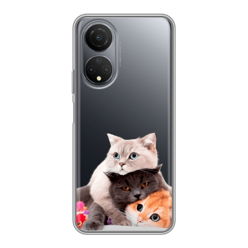 Силиконовый чехол на Huawei Honor X7 с принтом Кошки