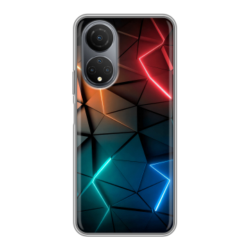 Силиконовый чехол на Huawei Honor X7 с принтом Абстракция неон