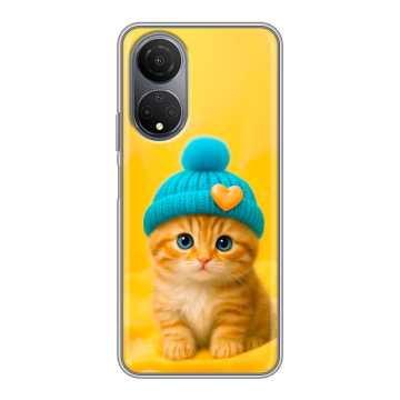 Силиконовый чехол на Huawei Honor X7 с принтом Котенок в шапке