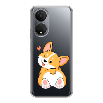 Силиконовый чехол на Huawei Honor X7 с принтом Корги