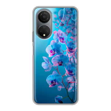 Силиконовый чехол на Huawei Honor X7 с принтом голубые орхидеи