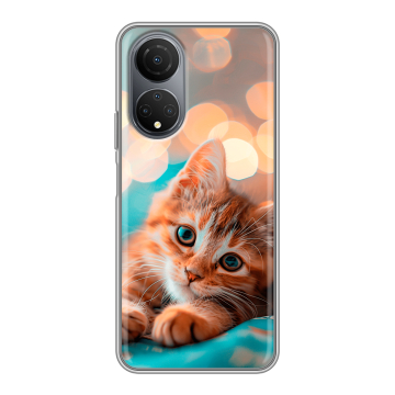 Силиконовый чехол на Huawei Honor X7 с принтом котик
