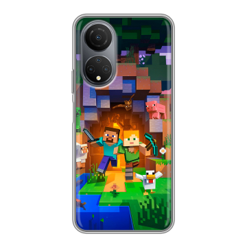Силиконовый чехол на Huawei Honor X7 с принтом Майнкрафт Minecraft Силиконовый чехол на Huawei Honor X7 с принтом Майнкрафт Minecraft