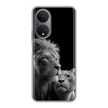 Силиконовый чехол на Huawei Honor X7 с принтом Лев кошки