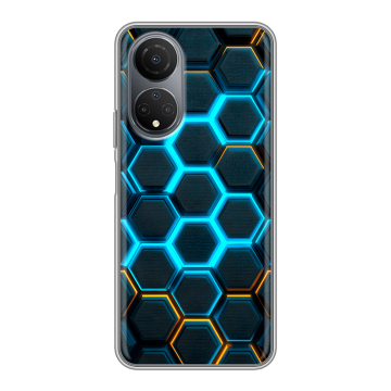 Силиконовый чехол на Huawei Honor X7 с принтом Неоновые соты