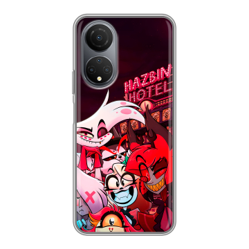 Силиконовый чехол на Huawei Honor X7 с принтом Hazbin Hotel Отель Хазбин