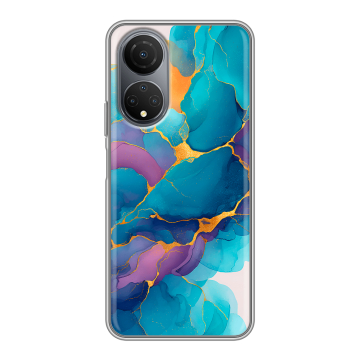 Силиконовый чехол на Huawei Honor X7 с принтом Мрамор блестки