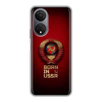 Силиконовый чехол на Huawei Honor X7 с принтом Флаг Герб СССР