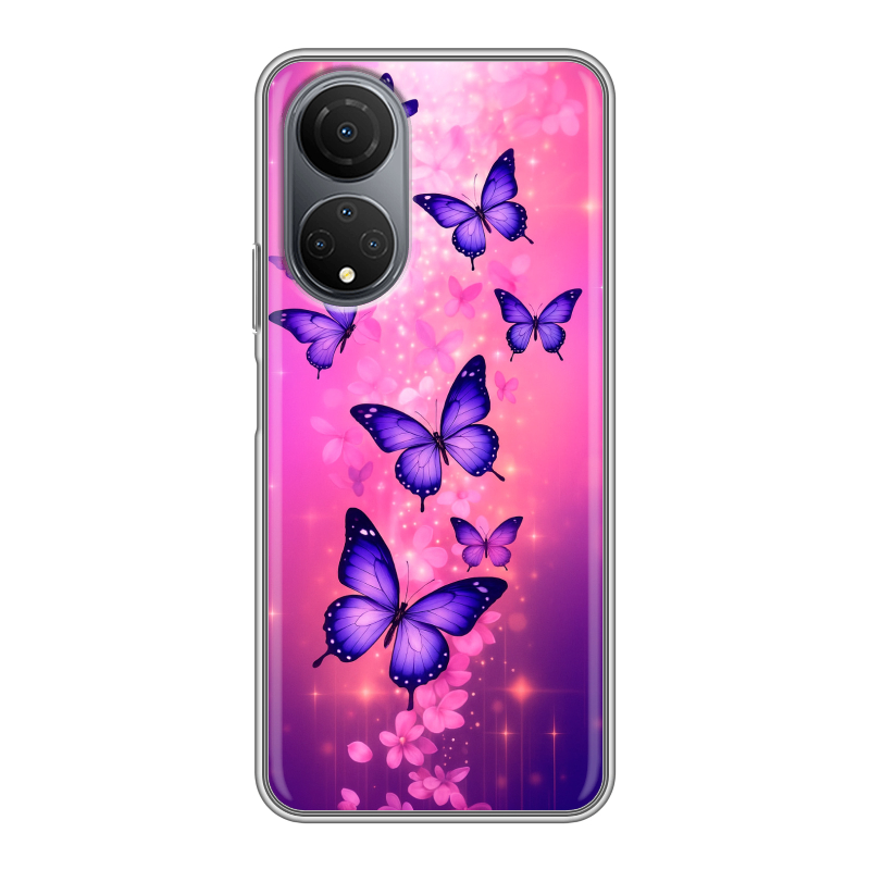 Силиконовый чехол на Huawei Honor X7 с принтом Бабочки Силиконовый чехол на Huawei Honor X7 с принтом Бабочки