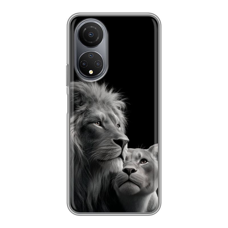 Силиконовый чехол на Huawei Honor X7 с принтом Лев кошки Силиконовый чехол на Huawei Honor X7 с принтом Лев кошки
