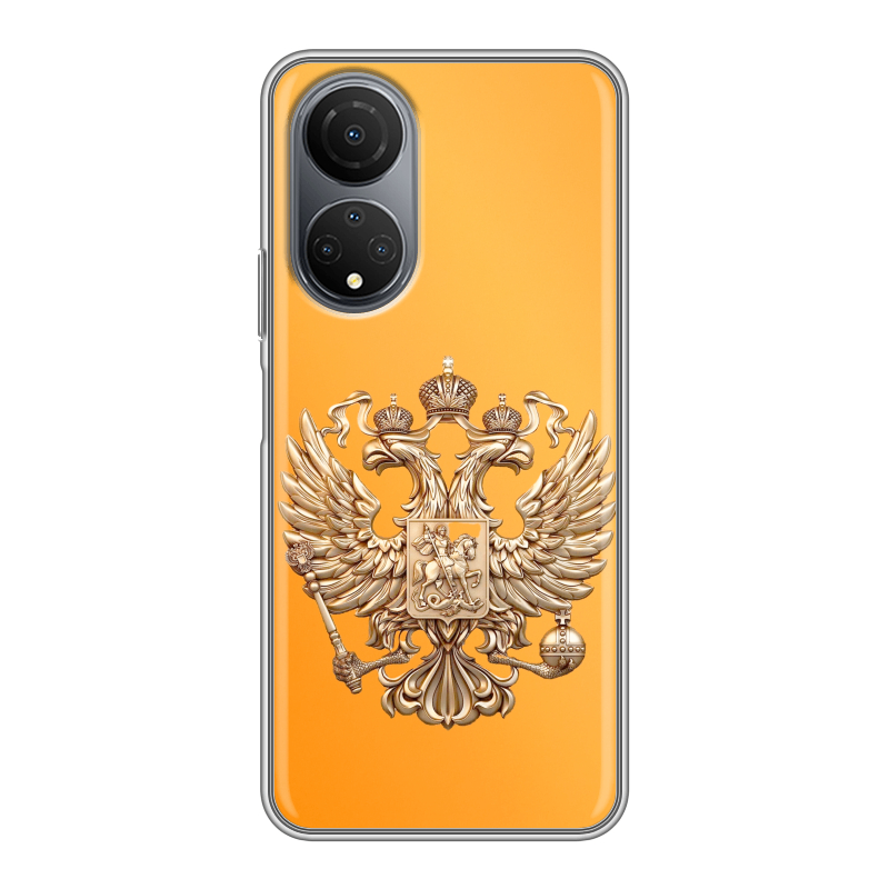Силиконовый противоударный чехол на Huawei Honor X7 с принтом Герб Флаг России Силиконовый противоударный чехол на Huawei Honor X7 с принтом Герб Флаг России