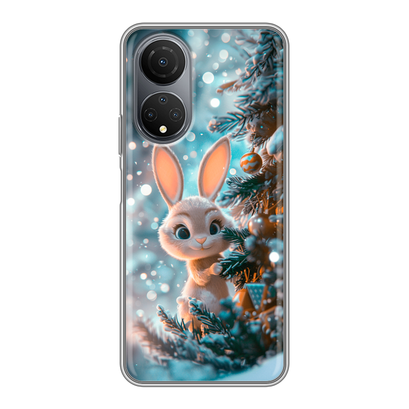 Силиконовый противоударный чехол на Huawei Honor X7 с принтом Новый год Силиконовый противоударный чехол на Huawei Honor X7 с принтом Новый год