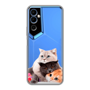 Силиконовый чехол на Tecno Pova Neo 2 с принтом Кошки Силиконовый чехол на Tecno Pova Neo 2 с принтом Кошки