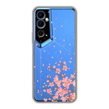 Силиконовый чехол на Tecno Pova Neo 2 с принтом Ветка сакуры
