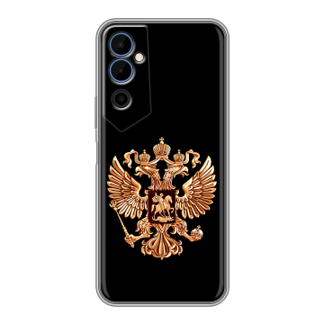 Силиконовый чехол на Tecno Pova Neo 2 с принтом Герб России золотой
